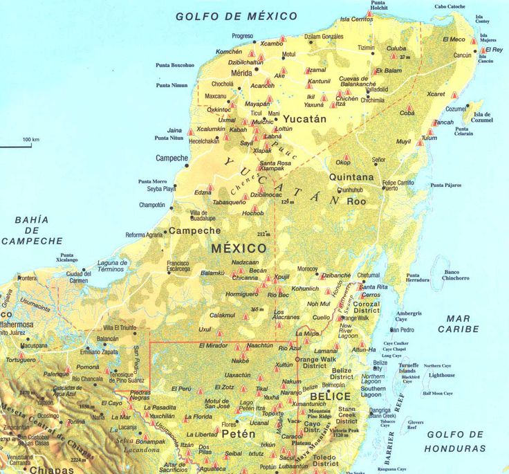 mayan ruins mexico map